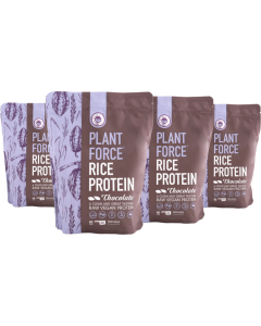 Rijstproteïne Chocolade – 4 x 800 g (3+1 GRATIS) | Veganistisch eiwitpoeder met volle chocoladesmaak – Plantforce