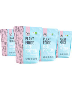 Plantforce Rijst Proteïne BIO Naturel (800 g | 40 porties)  – 3 + 1 GRATIS